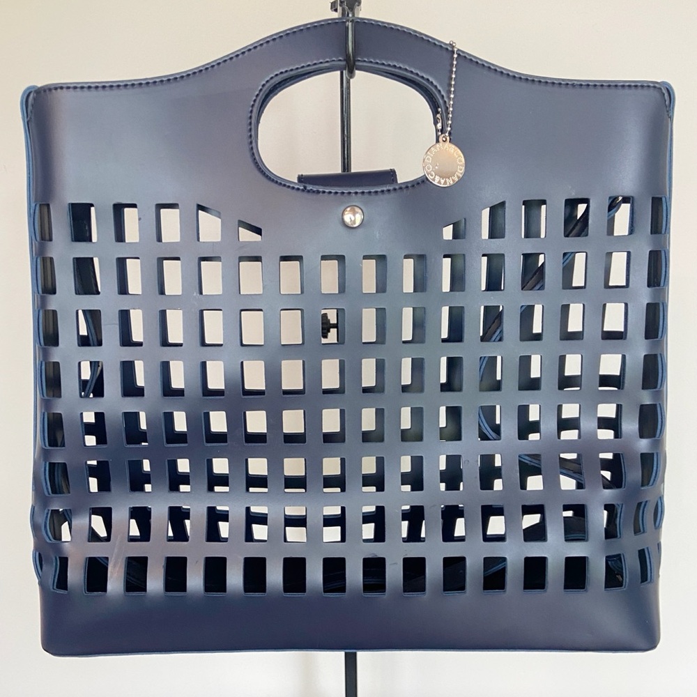 Diana & Co. Navy Blue Tote Bag Crossbody Purse Cutout Design